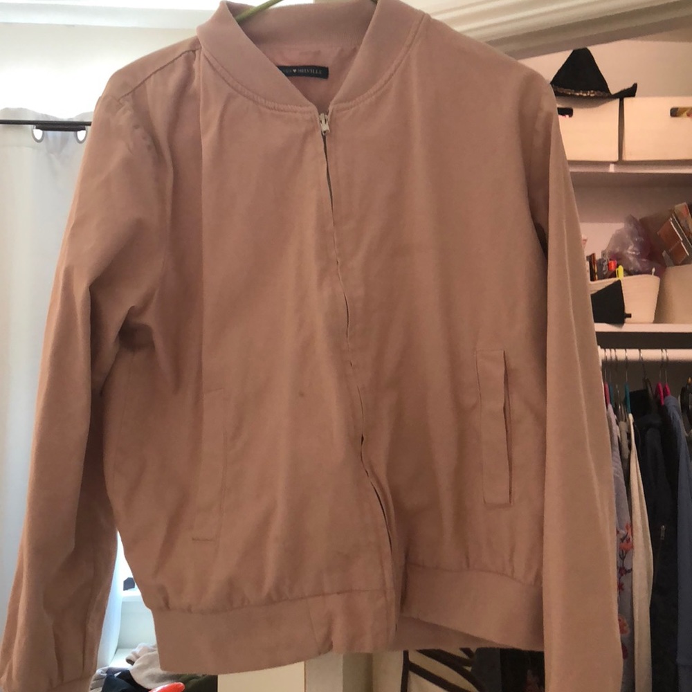 Brandy Melville Pink Bomber Jacker